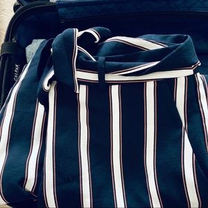 Loft wide leg striped dress pant